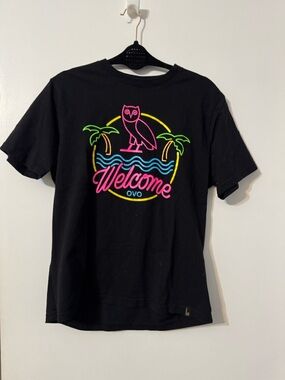 OVO Black Tee with Gold Owl Label